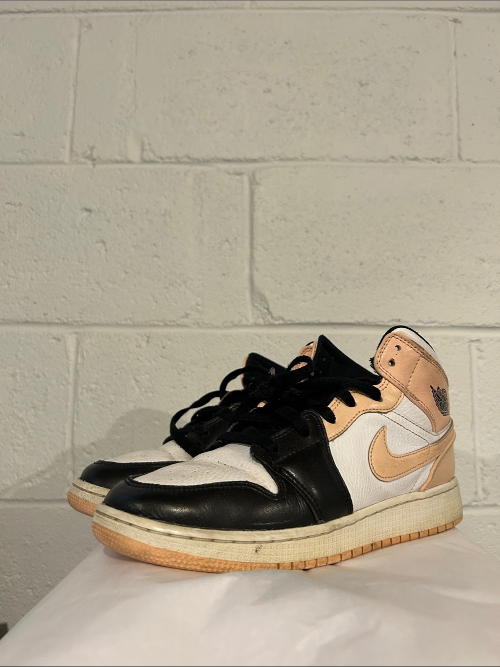 Nike Air Jordan 1 Mid - Black, White & Peach